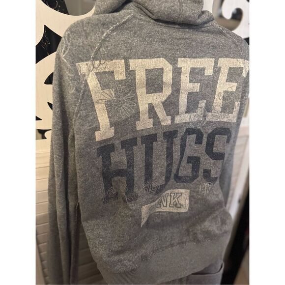 VS PINK grey glitter hooded pullover sweatshirt & pants  set- sweatsuit large - Picture 5 of 9